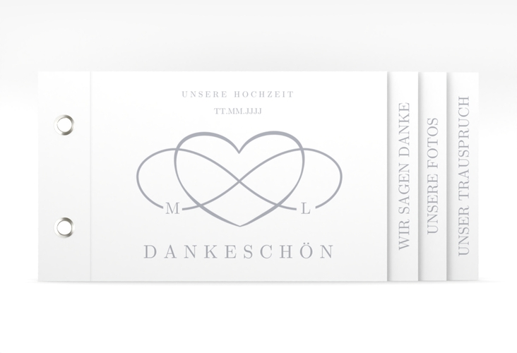 Dankeskarte Hochzeit Infinity Booklet grau