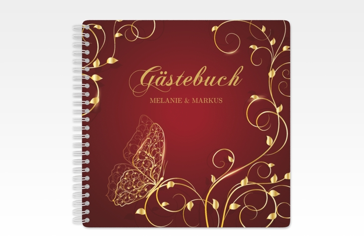 Gästebuch Hochzeit Eternity Ringbindung rot