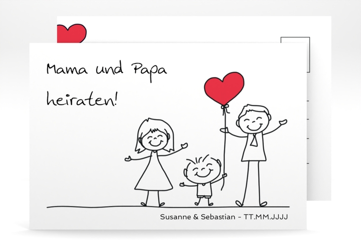 Save the Date-Postkarte Family A6 Postkarte