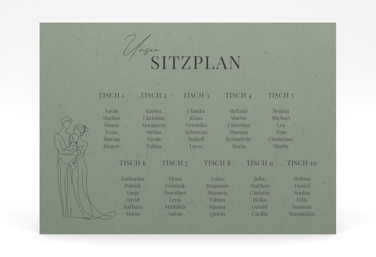 Sitzplan Poster Hochzeit Vereint 70 x 50 cm Poster