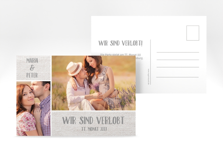 Verlobungskarte Hochzeit Landliebe A6 Postkarte weiss