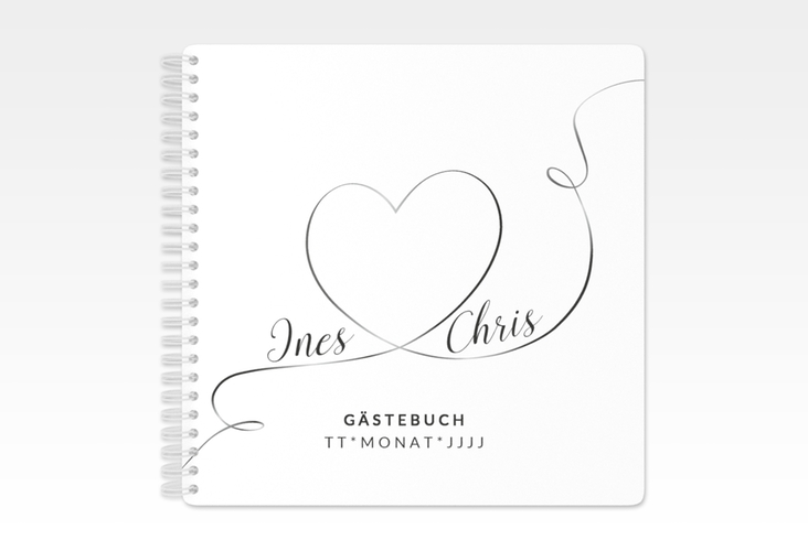 Gästebuch Hochzeit Dolce Ringbindung weiss