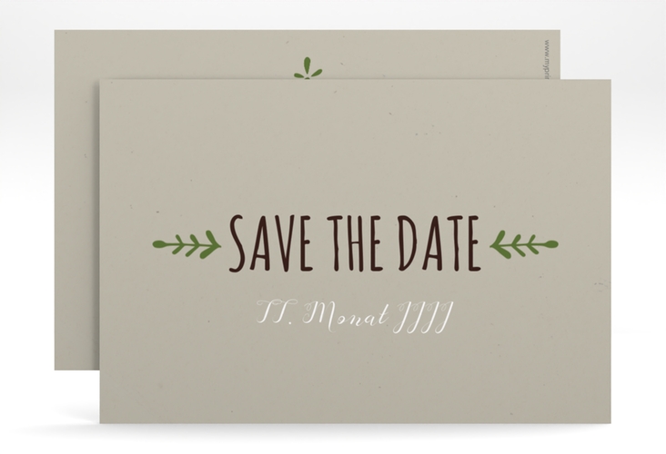 Save the Date-Karte Hochzeit Eden A6 Karte quer gruen