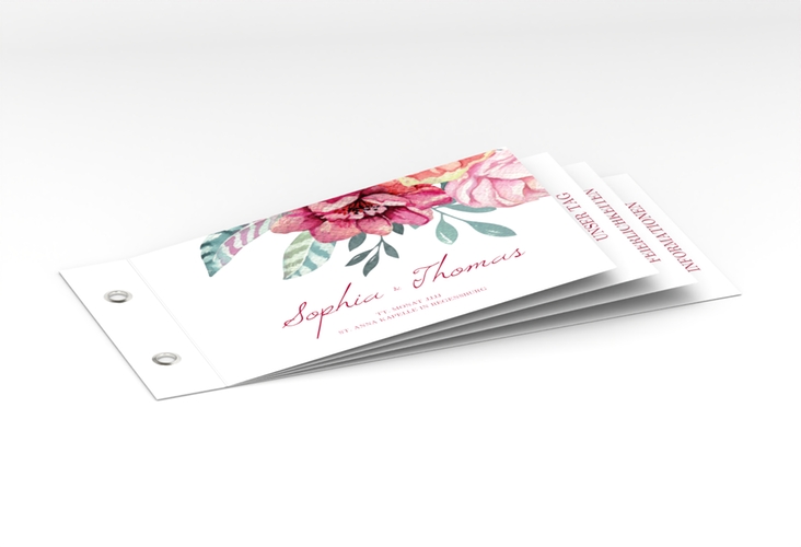 Hochzeitseinladung Blooming Booklet weiss