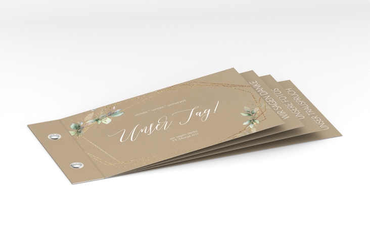 Danksagungskarte Hochzeit Greenish Booklet Kraftpapier