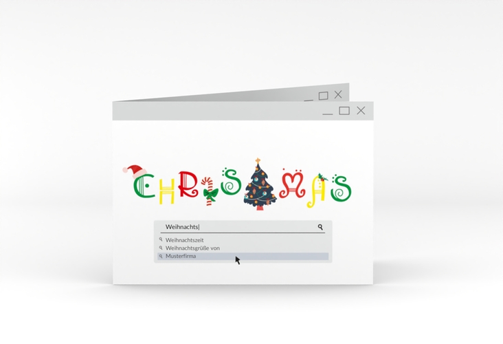 Geschäftliche Weihnachtskarte WebXmas A6 Klappkarte quer hochglanz