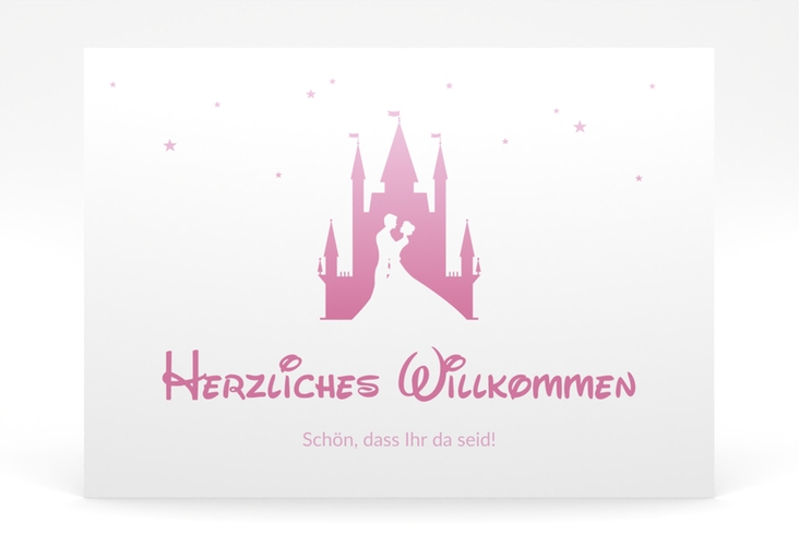 Willkommensschild Poster Castle 70 x 50 cm Poster rosa