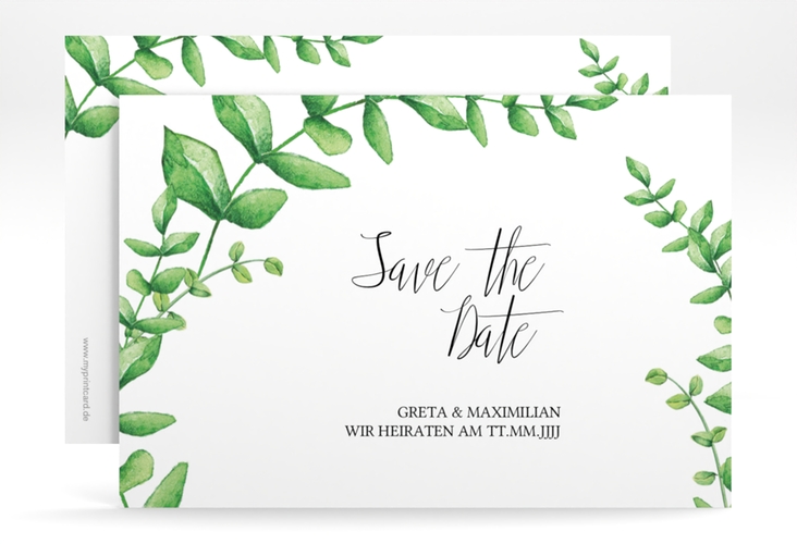 Save the Date-Karte Botanic A6 Karte quer weiss