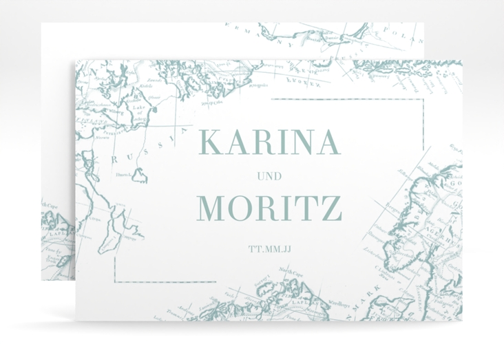 Save the Date-Karte Voyage A6 Karte quer mint