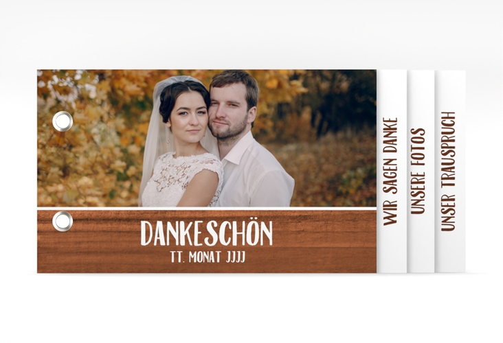 Danksagungskarte Hochzeit Landliebe Booklet braun