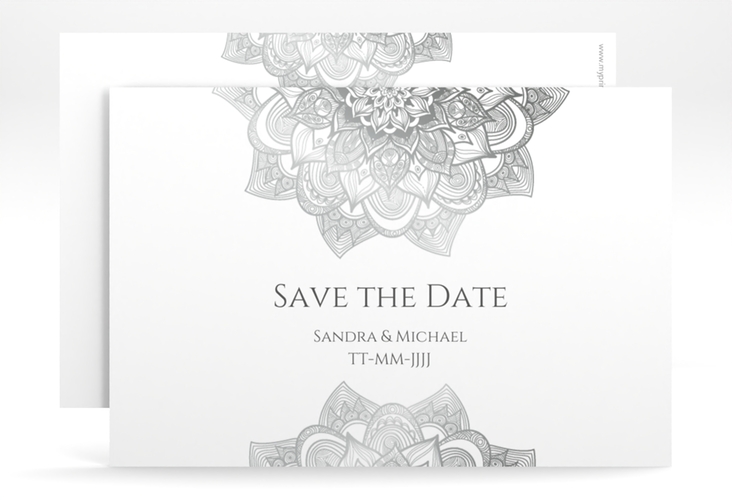 Save the Date-Karte Hochzeit Delight A6 Karte quer grau