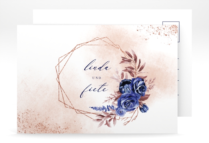 Save the Date-Postkarte Saphir A6 Postkarte apricot