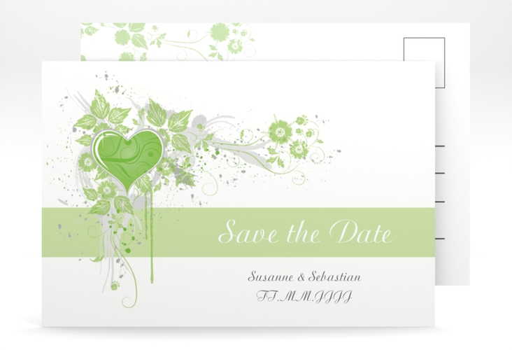 Save the Date-Postkarte Triest A6 Postkarte gruen