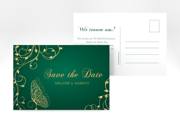 Save the Date-Postkarte Eternity A6 Postkarte gruen