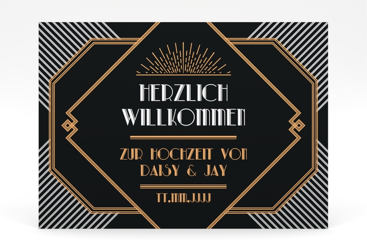 Willkommensschild Poster Gatsby 70 x 50 cm Poster schwarz