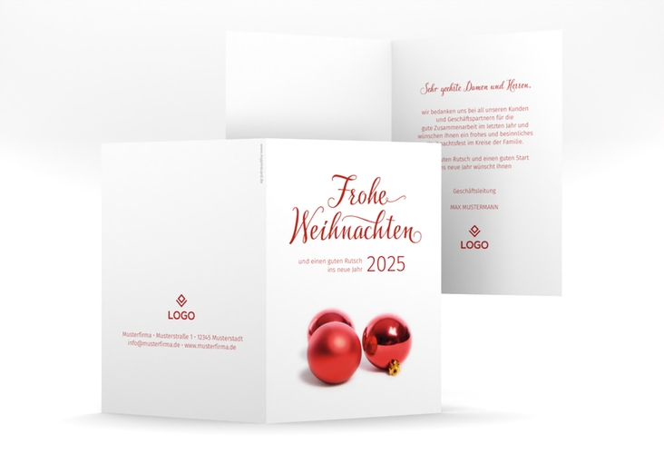 Business-Weihnachtskarte Weihnachtswunsch A6 Klappkarte hoch