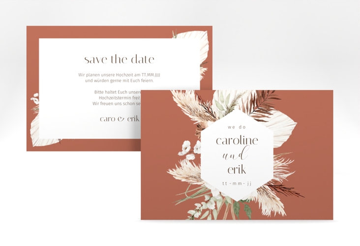 Save the Date-Karte Bohemian A6 Karte quer orange