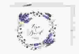 Verlobungskarte Hochzeit Lavendel A6 Postkarte weiss
