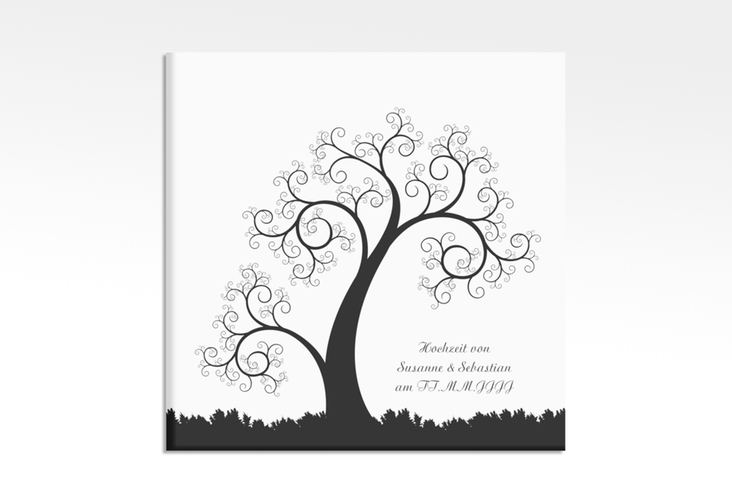 Wedding Tree Leinwand Hochzeitsbaum George (bis 60 Gäste) 30 x 30 cm schwarz