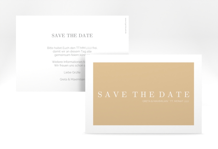 Save the Date-Karte Simply A6 Karte quer beige