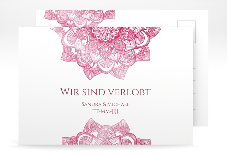 Verlobungskarte Hochzeit Delight A6 Postkarte pink