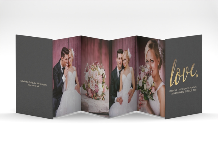 Foto-Leporello Hochzeit Glam Leporello schwarz