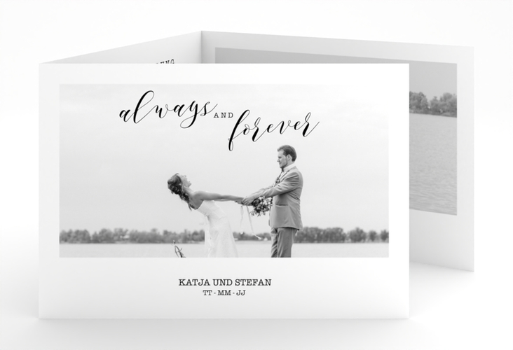 Hochzeitseinladung Photoframe A6 Doppel-Klappkarte