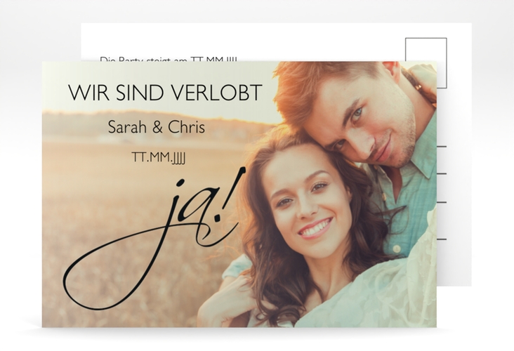 Verlobungskarte Hochzeit Clarity A6 Postkarte