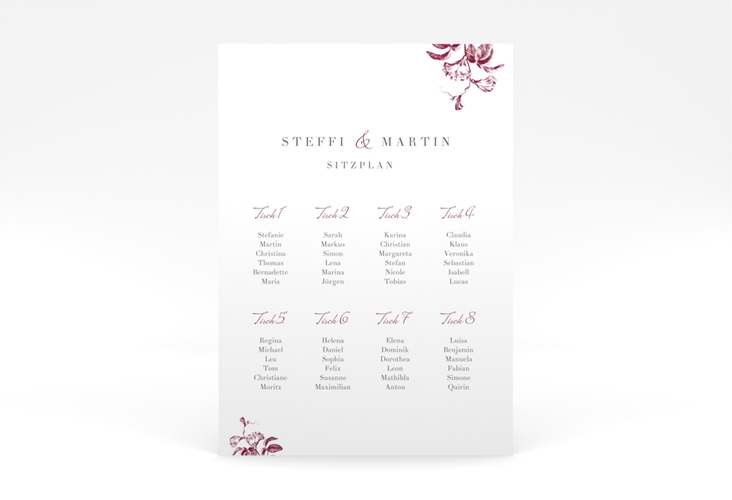 Sitzplan Poster Hochzeit Magnificent 50 x 70 cm Poster rot