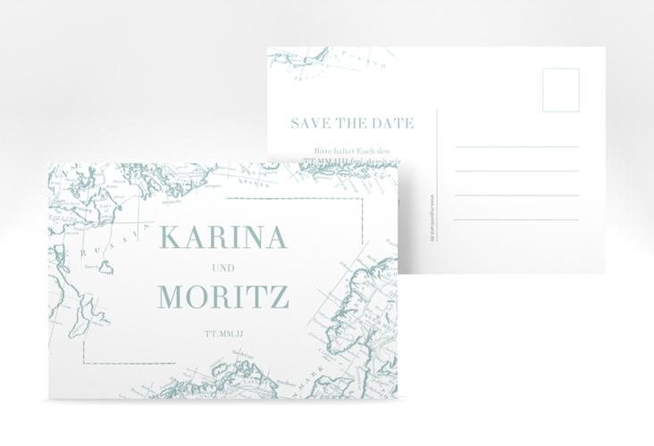 Save the Date-Postkarte Voyage A6 Postkarte mint