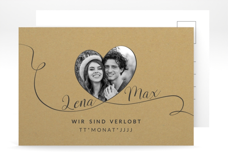 Verlobungskarte Hochzeit Herzensbund A6 Postkarte