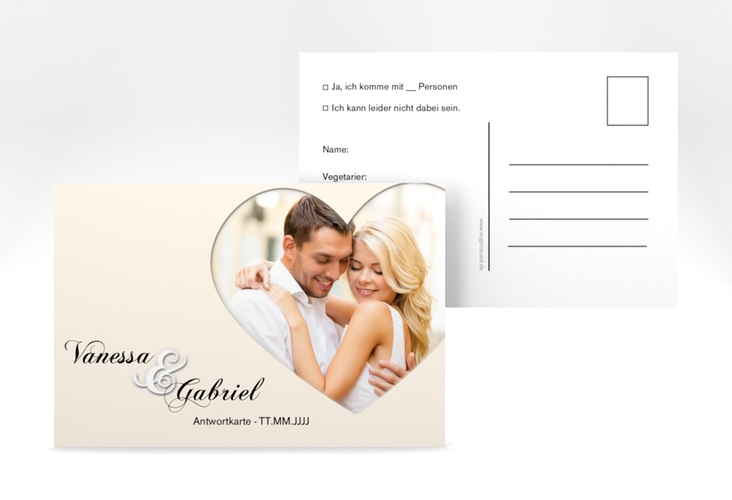 Antwortkarte Hochzeit Sweetheart A6 Postkarte