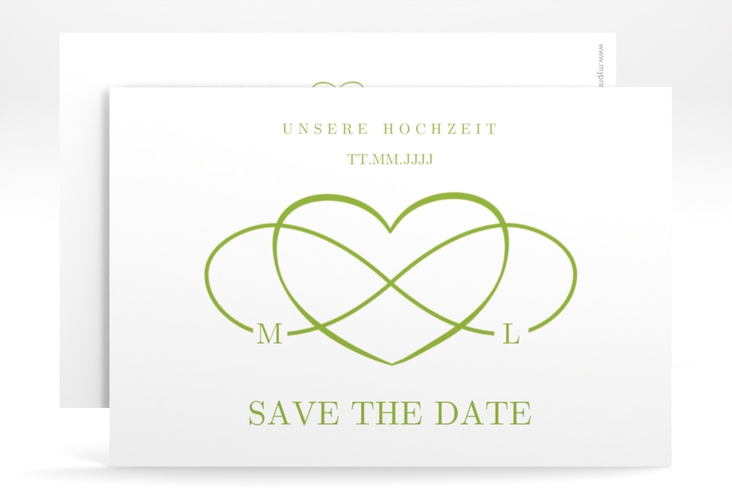 Save the Date-Karte Infinity A6 Karte quer gruen