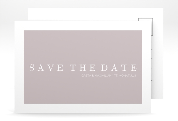 Save the Date-Postkarte Simply A6 Postkarte grau