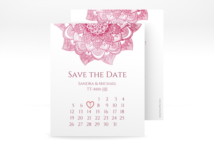 Save the Date-Kalenderblatt Delight Kalenderblatt-Karte pink