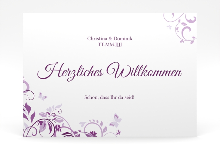 Willkommensschild Poster Lilly 70 x 50 cm Poster lila