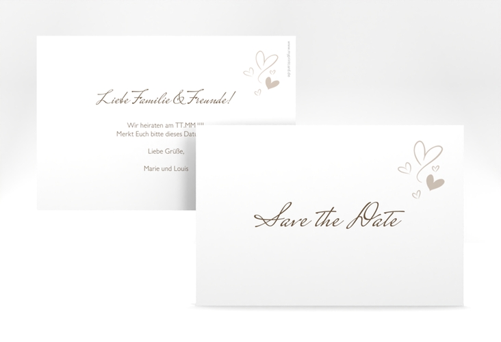 Save the Date-Karte Purity A6 Karte quer weiss