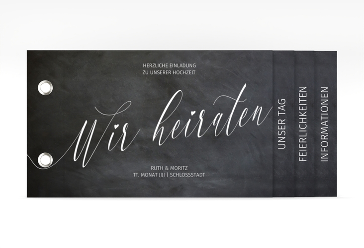 Hochzeitseinladung Chalkboard Booklet