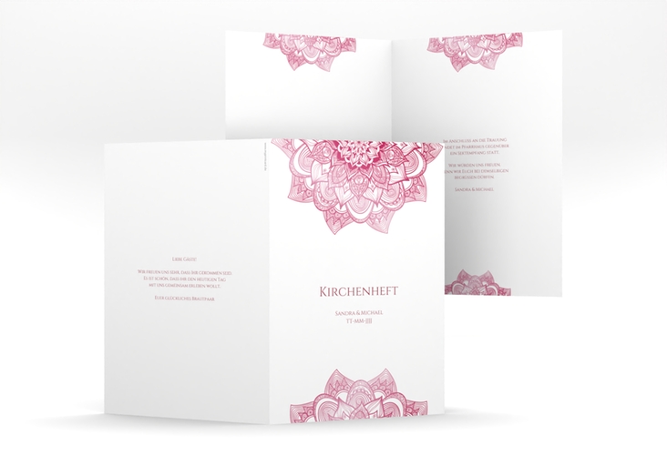 Kirchenheft Hochzeit Delight A5 Klappkarte hoch pink