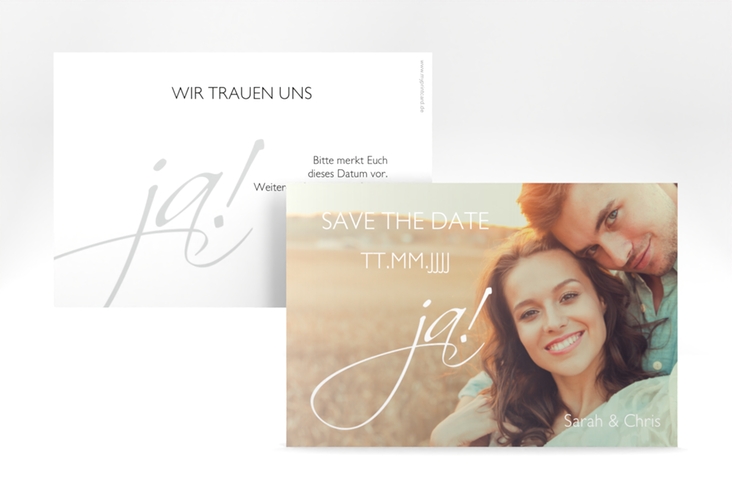 Save the Date-Karte Hochzeit Clarity A6 Karte quer weiss