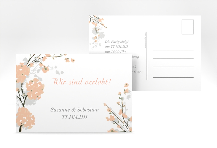 Verlobungskarte Hochzeit Salerno A6 Postkarte apricot