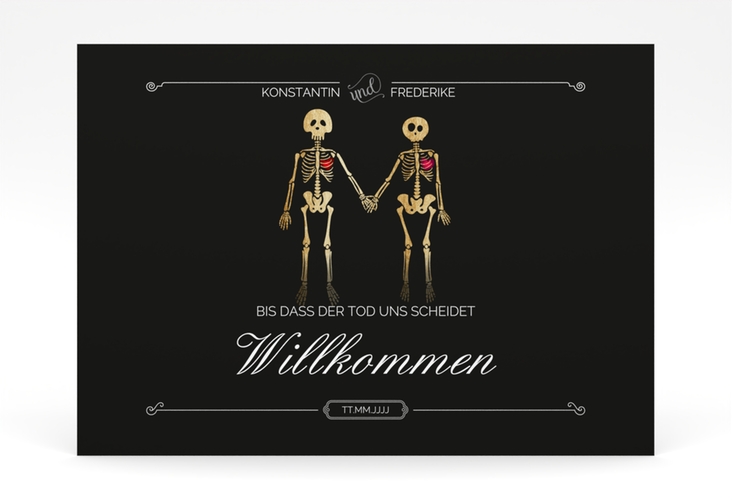 Willkommensschild Poster Bones 70 x 50 cm Poster schwarz