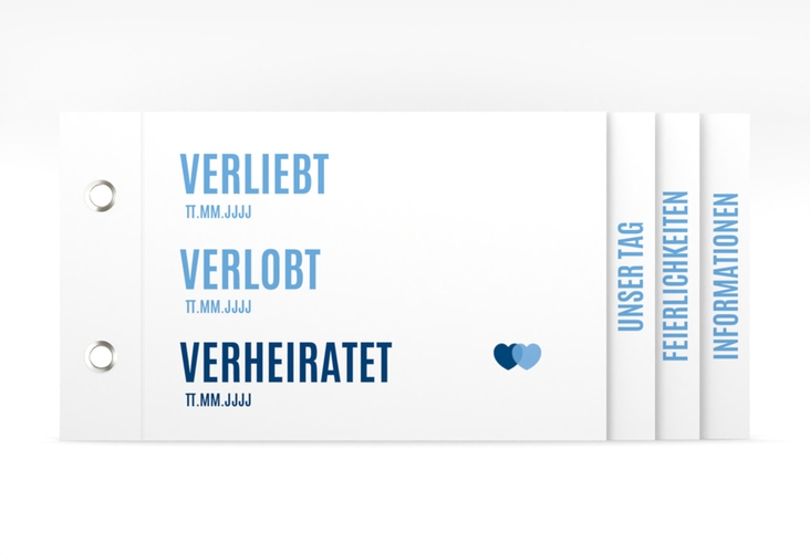 Hochzeitseinladung Couple Booklet blau