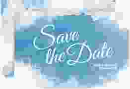 Save the Date-Karte Frozen A6 Karte quer blau mit Winter-Design