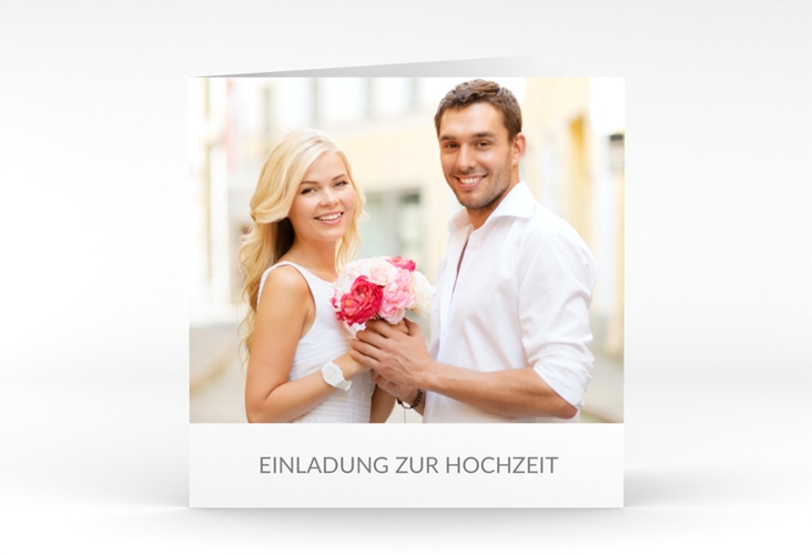 Hochzeitseinladung Vista quadr. Klappkarte weiss hochglanz