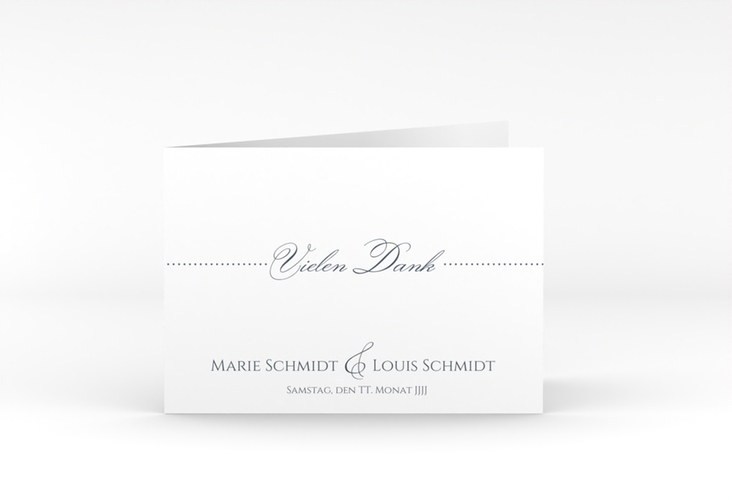 Dankeskarte Hochzeit Pure A6 Klappkarte quer grau