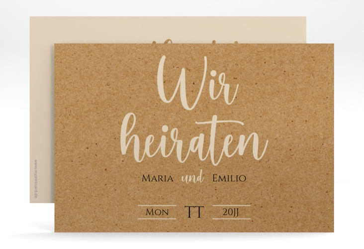 Save the Date-Karte Noble A6 Karte quer mit elegantem Schriftzug