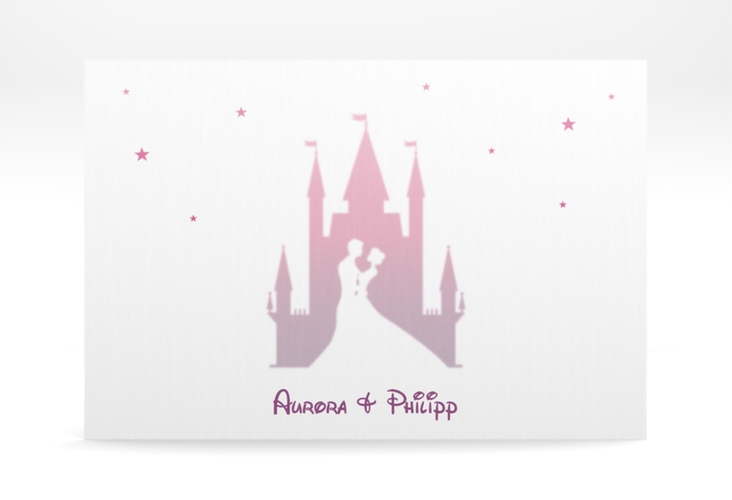 Save the Date Deckblatt Transparent Castle A6 Deckblatt transparent pink