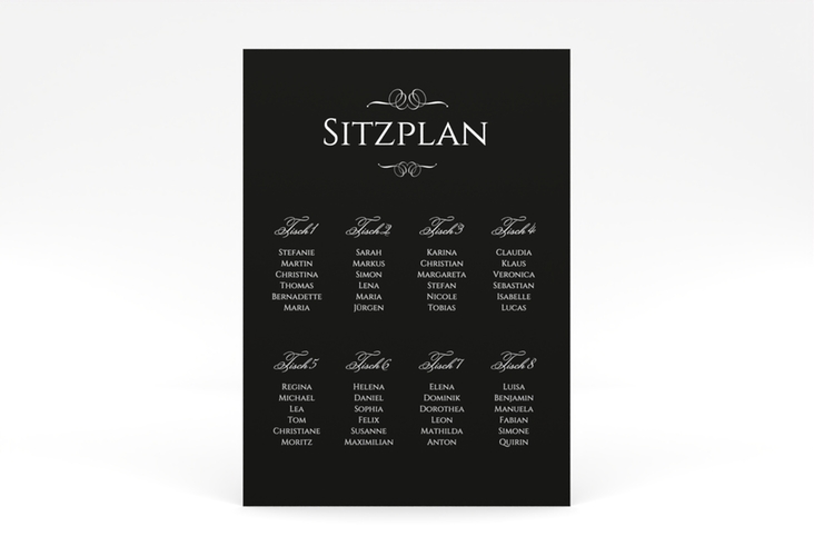 Sitzplan Poster Hochzeit Elegancy 50 x 70 cm Poster