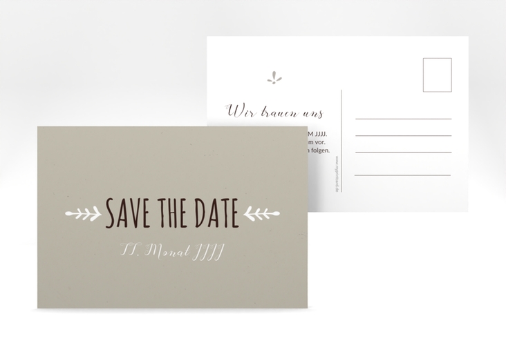 Save the Date-Postkarte Hochzeit Eden A6 Postkarte weiss